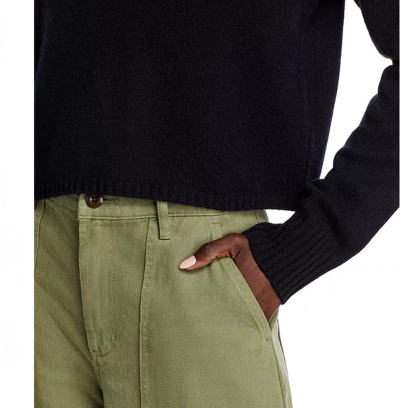 Luxurious 100% Cashmere Long Sleeve Polo Sweater By Aqua in Black - Picture 5 of 6